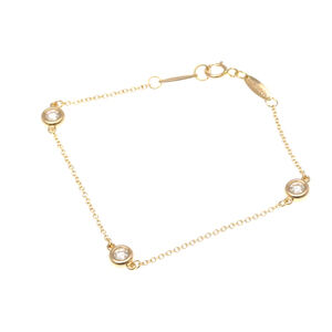 TIFFANY 18k Gold Diamond Charm Bracelet